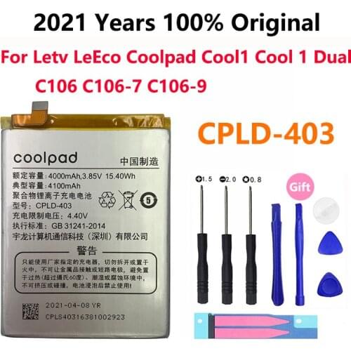 100% New Original High Quality CPLD-403 4100mAh Battery For Letv LeEco Coolpad Cool1 Cool 1 Dual C106 C106-7 C106-9 Batteries
