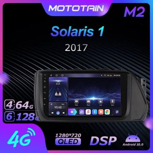 1280*720 Android 10.0 Mototain Car Multimedia Auto Radio for Hyundai Solaris 1 2017 4G LTE Audio GPS Player 8 Core 1280*720 QLED