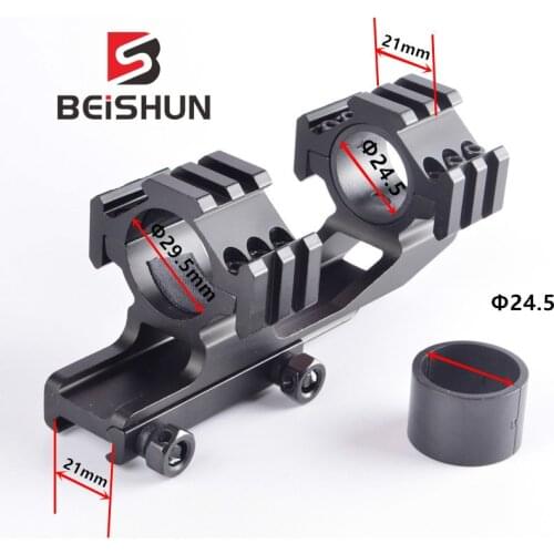25.4mm/30mm Ring Tri-Side Mount Cantilever Double Ring See-through Rifle Scope Sight Fixture Clip Hunting Shooting