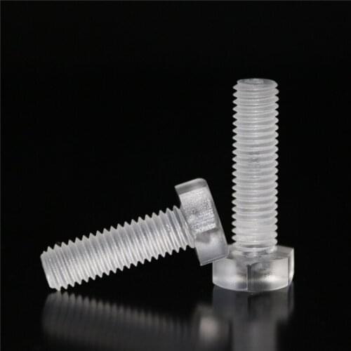 30pcs M3 M4 PC external hexagon head screws bolts polycarbonate outer hex transparent plastic screw bolt 5mm-20mm length