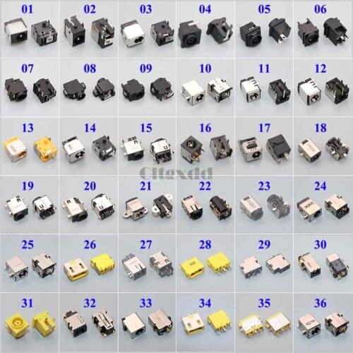 Cltgxdd 36models 36pcs DC Power Jack Connector For ASUS Lenovo DELL HP Acer IBM Toshiba Laptop Notebook Netbook Charging Port