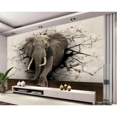 Beibehang 3d wallpaper elephant mural TV wall background wall living room bedroom TV background mural wallpaper for walls 3 d