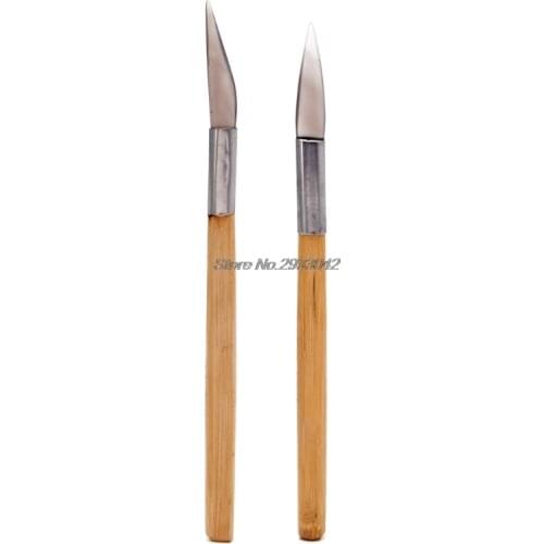 Free shipping Agate Burnisher Polishing Knife Edge With Bamboo Handle Jewelry Making Tools New -W128
