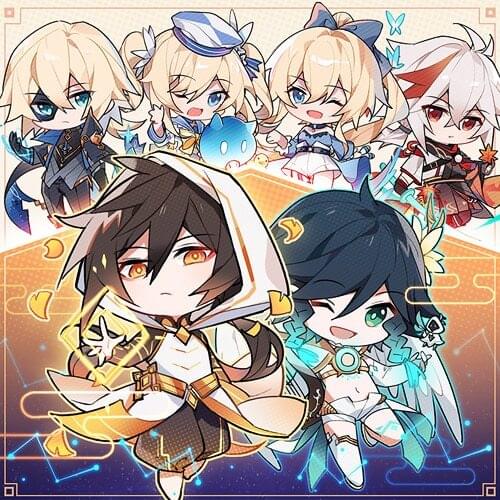 Game Genshin Impact Zhongli Xiao Klee Barbatos Hu tao Yae Miko Keychain Bag Pendant Cute Keyring Cartoon Toy Cosplay Xmas Gift