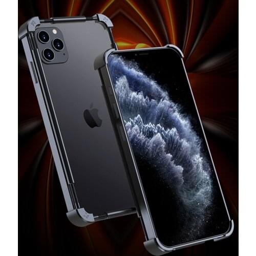 Aluminum Metal Frame Bumper Fundas Case for iPhone12 iPhone 12 Mini 11 Pro Max 12pro XS X XR 7 8 Plus Cover Shockproof Coque