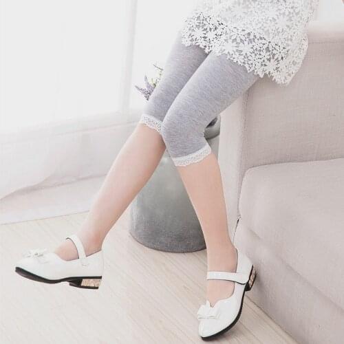 Girls' Cotton Stretchy Safety Legging Summer Calf Length Pants Girl Pants Children Trousers Kids Pants Girls Leggings