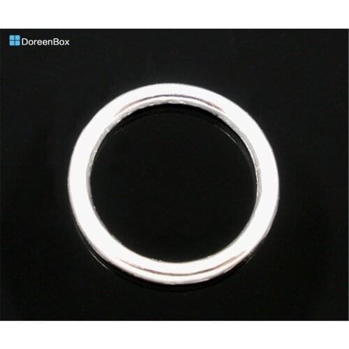 Doreen Box Lovely 200 PCs Silver color Soldered Closed Jump Rings 10x1mm Findings (B04244)