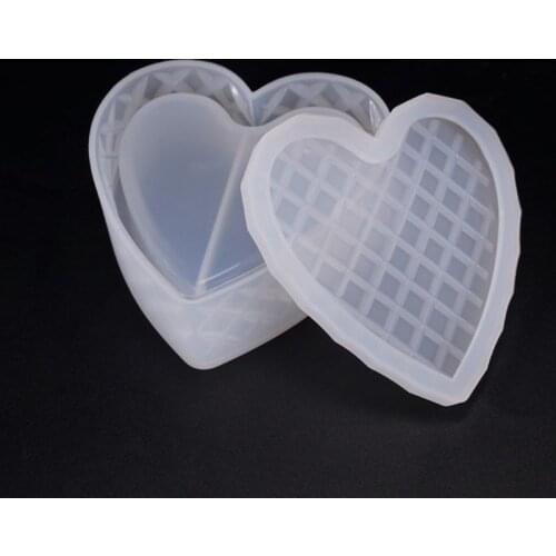 Heart shaped Cut Section Mold DIY Crystal Epoxy Storage Box Mould Jewelry Gift Case Silicone Mould