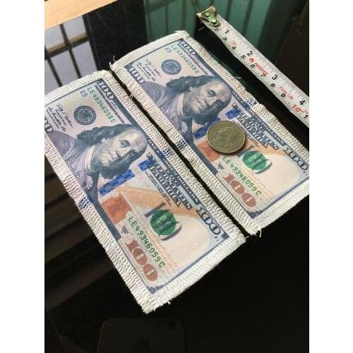 Fine Currency USD Dollar Embroidery Patches Clothes Stickers Money Fun Cheap Patches For Clothing Bag Sew On Applique Badge