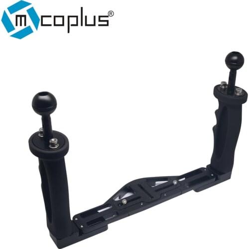 Mcoplus Dual Handle Aluminium Tray Stabilizer Rig for Underwater Camera Housing Case for GoPro Canon Nikon Sony Fujifilm