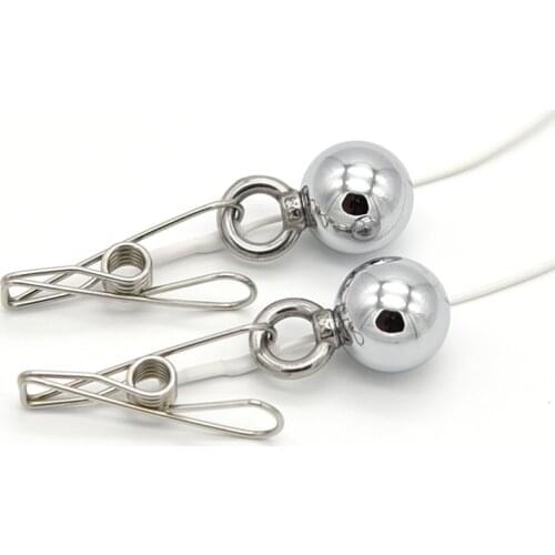 Metal Ball Electro Shock Nipples Clamps Clitoris Clip Erotic BDSM Bondage Adult Game for Couples Sex Products Medical Themed Toy