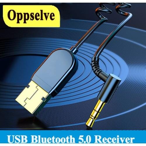 Oppselve USB Bluetooth 5.0 Receiver 3.5mm Jack Bluetooth Audio Aux Wireless Adapter Transmitter For Headphones Speaker Music MP3