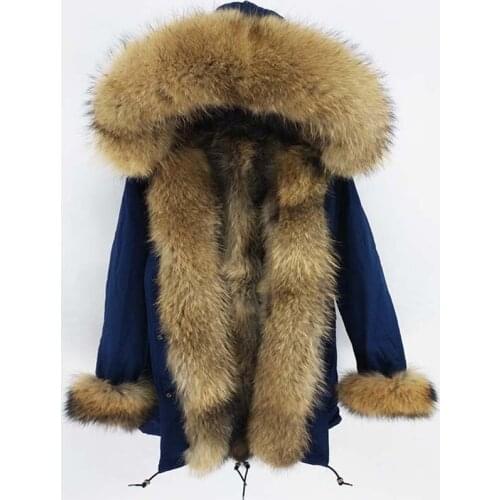 2020 Winter Jacket mens Long Parka Real fFur Coat Natural Raccoon Fur Collar Hood Thick Warm Streetwear Parkas New S-7XL