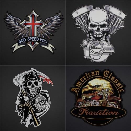 Biker MC Patches For Clothes Back Full Size Custom Embroidered Indian Free Eagle Iron On Patches LSHB378