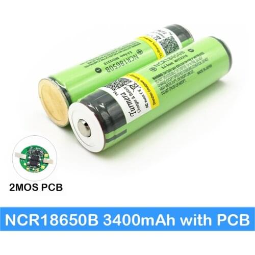 New Original 18650 3.7v 3400mah Lithium Rechargeable Battery 18650 3400mah ncr18650b protected for Head Flashlight