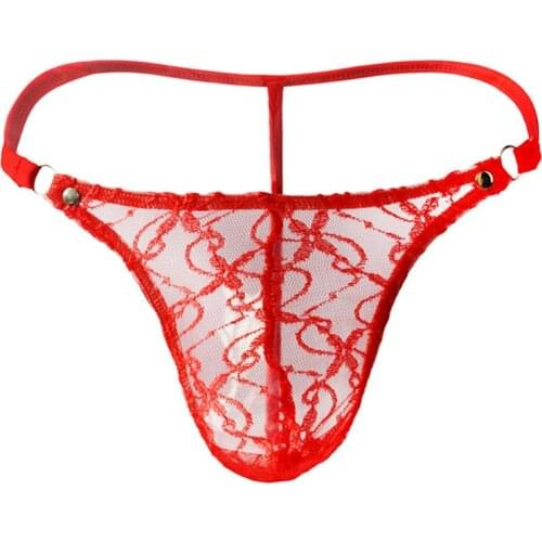 Sexy Mens Underwear New Fashion Males Underwear Transparent Mesh Panties Dark Pattern Low Waist Sexy Thong T Briefs 2021