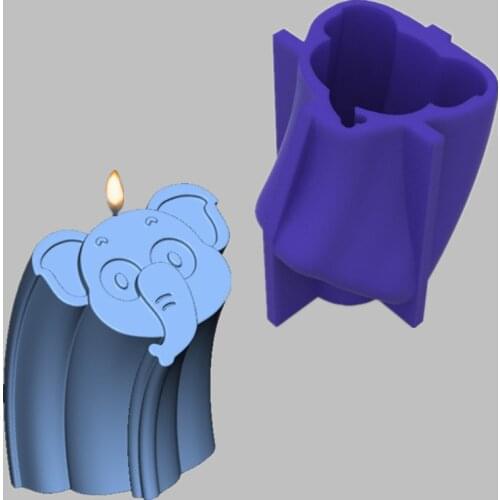 Cute Elephant Silicone Candle Mould for DIY Handmade Aromatherapy Candle Plaster Ornaments Handicrafts Soap Mold17311