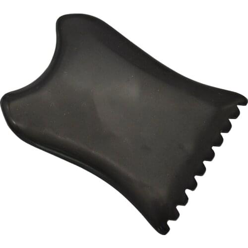 Special Shape Black Bian Stone Guasha Board for Neck Massage