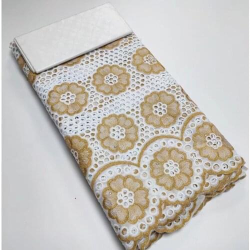 Party Q High Quality Dry Laces 2.5+2.5 Yards With Bazin Riceh Fabrics Swiss Voile Senegal African Wedding Bride Dress S2848