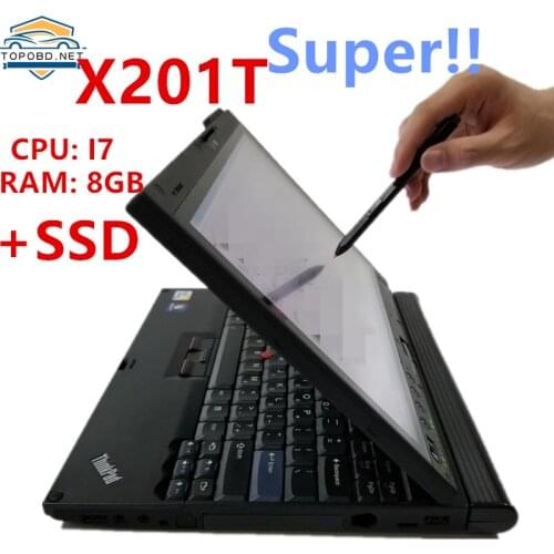 High performance for l.enovo X201T i7 cpu 8GB RAM Used laptop can work for diagnostic alldata software/ mb star c4 c5 c6 / icom