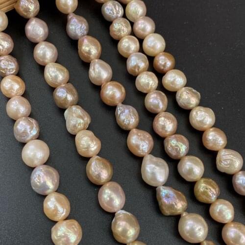 12x18MM 10Pcs/String Orange 100% Natural Freshwater Pearl Edison Baroque Loose Beads Jewelry Findings Making