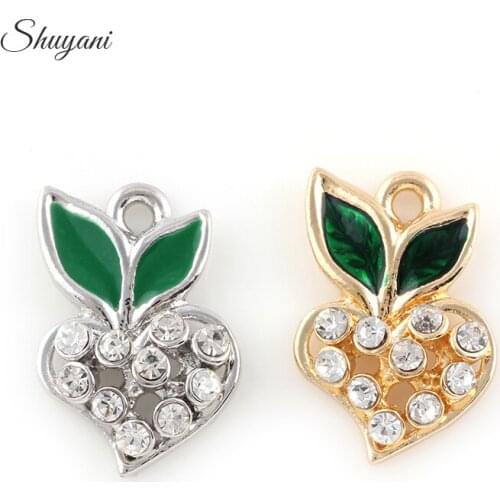 20Pcs/lot Rhinestone Alloy Metal Fox Dangle Charms Pendant For Christmas Bracelet Handmade Findings