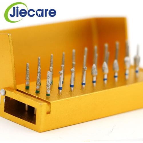 30 PCS/Set Dental Diamond Burs Drill Set Disinfection + Aluminum Block High Speed Handpiece Holder Dental Tool Set Free Shipping