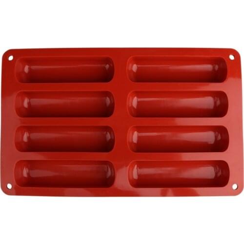 8 Forms Silicone Cake Mold Classic Collection Shapes Non Stick Eclair Cake Baking Mold 8 Cavity Cake Tools Silicone