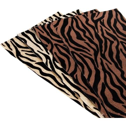 David accessories 20*33cm zebra leopard cheetah flocking powder PU Artificial Leather,DIY Sewing Fabric Garment knot-bow,1Y57852