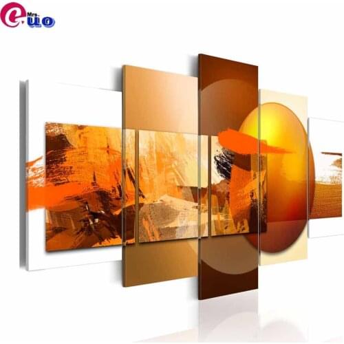 DIY 5D diamond painting Abstract Painting Pros and Cons Multi-picture Round rhinestone embroidery 5pcs cross stitch home decor