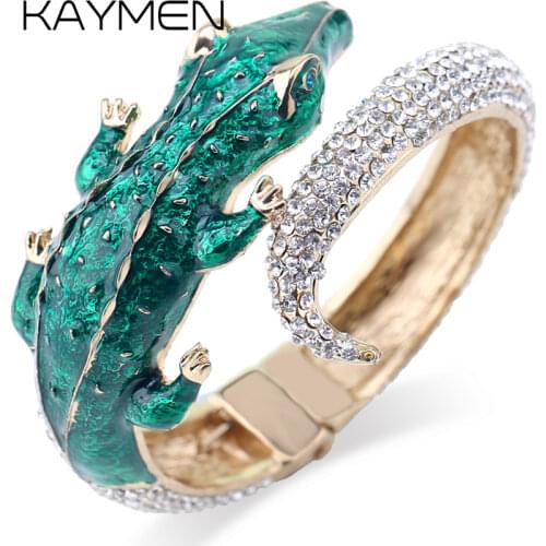Hot Selling Fashion Crocodile Cuff Bangle Bracelet for Women Golden Color Plated Statement Animal Bangle Drop-Shipping BR-03126