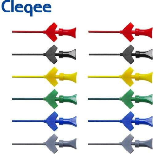 Cleqee P5003 12PCS Mini Grabber SMD IC Test Hook Clips for Dupont Jumper Test Probe Logic Analyzer Grabber 30V/5A