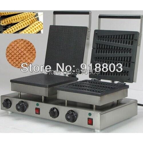 Doulbe-Head 110v Electric Icecream Cone + Lolly Waffle Maker Machine Baker