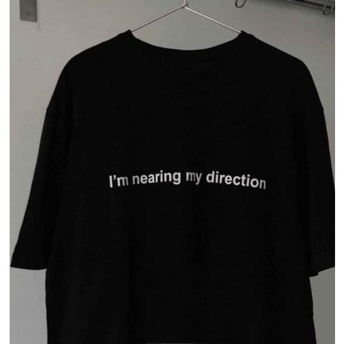 Sugarbaby i'm nearing my direction t shirt Short Sleeve Fashion Tumblr Tees Black t shirts Grunge t shirt Hipster Clothing