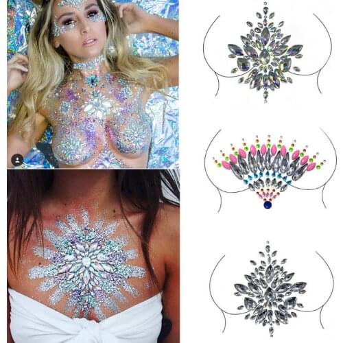 Body Eyes Chest Glitter Face Jewels Tattoo Sticker Festival Party Acrylic Self-Adhesive Face Jewelry Gems Beauty Makeup Stickers