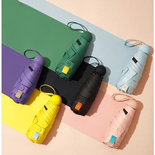 GY Capsule Sun Umbrella Sun Protection UV Protection Womens Umbrella Dual-Use Small Portable Sun Umbrella