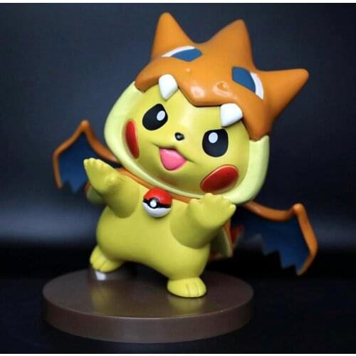 Pokemon Toys, Pikachu Cos Fire Dragon, Cape Style, Hand-Made, Car Accessories, Animation Around The Birthday Gift