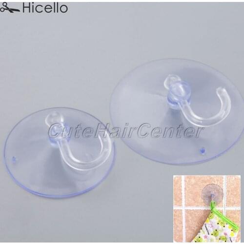 5PCS Suction Hooks 60mm/80mm PVC Transparent Suckers Strong Hanger Bathroom/Kitchen Sewing Accessories Hicello