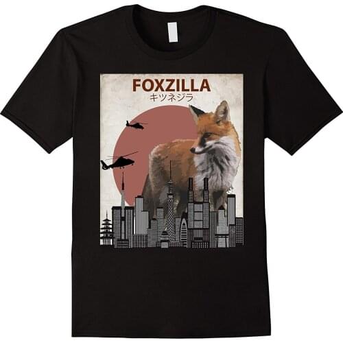 2019 Hot sale Fashion 100% cotton Foxzilla Funny Japanese Fox T-Shirt | Cute Fox Lovers Gift Tee shirt