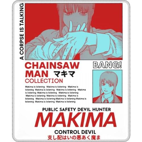 Makima Red Chainsaw Man Lovely Mouse Pad Denji Pochita Manga Devil Anime Waterproof Mouse Mats Rubber PC Table Decoration Cover
