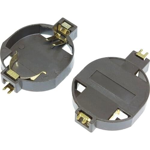 MasterFire 100pcs/lot 3V CR2032 CR2025 Button Battery Holder BS-10 Gold-plated Patch Batteries Socket Holder Case Storage Boxes