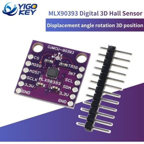 MLX90393 CJMCU-90393 Digital 3D Hall Sensor Module Displacement Angle Rotate 3D Position Sensor Board Contactless 16 bit 2.2V-3V