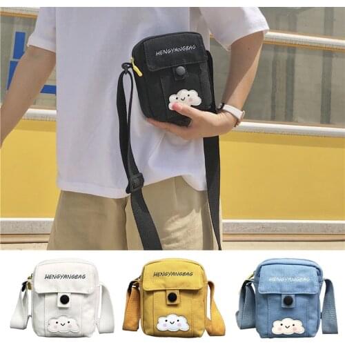 Fashion Canvas Messenger Bags Shoulder Bag Women Casual Sling Crossbody Bag Wallet Student Handbag Diagonal Bag for Girls Boys