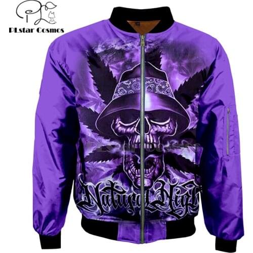 Bob marley weed 3D bomber jackets Hoodies Men Women New Fashion Zipper Hooded Long Sleeve Pullover Style skull leaf clothing-2