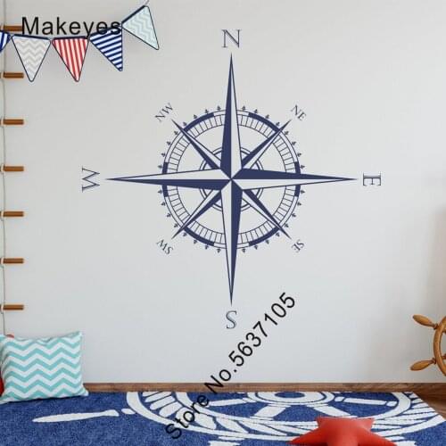 Makeyes Compass Design Wall Stickers Wall Decal Home Rooms Vinyl Wallpaper Compass Style Decoration House Wall Decor Mural Q958
