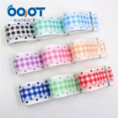 OOOT BAORJCT I-19603-1352,38mm 10yards geometric Thermal transfer Printed grosgrain Ribbons,tape crafts,bow cap DIY accessories