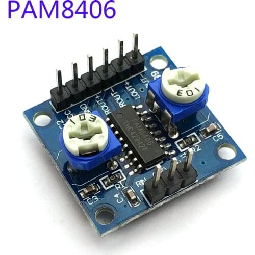 PAM8406 Digital Amplifier Board with Volume Potentiometer 5Wx2 Stereo
