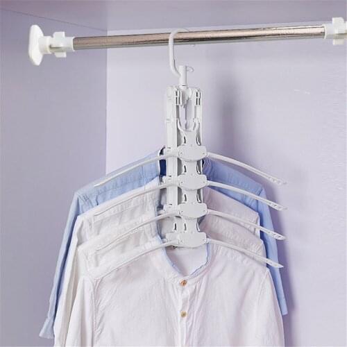 8 In 1 Rotate Anti-Skid Multilayer Folding Hanger Plastic Drying Hanging Rack for Clothes Towels Household Storage Space-saving