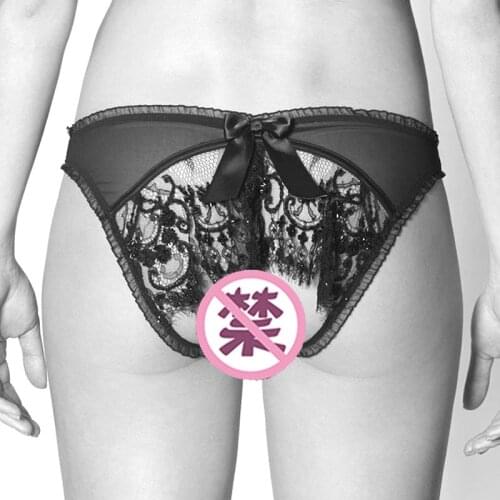 Sexually Interesting Underpants Eyelash Lace Transparent Mesh Womens T-shirt T-pants Underwear Women Sexy Underwear Women