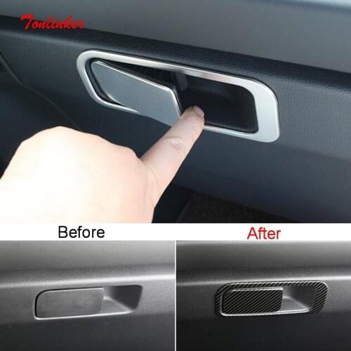 Tonlinker Interior Car Gloves Storage Box Cover Sticker For GWM HAVAL H6 2021 Car Styling 2 PCS Stainless Steel Cover Stickers